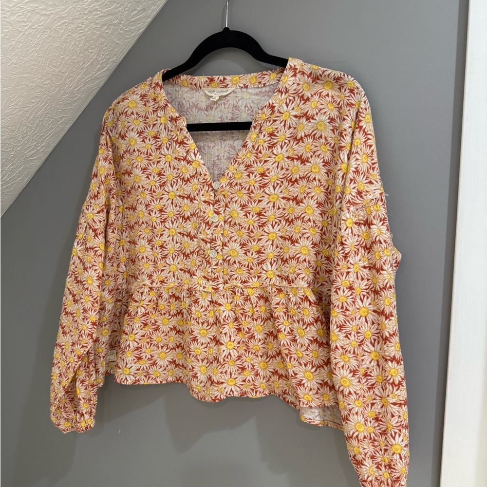 Simply Southern Floral Blouse - Pink and Yellow